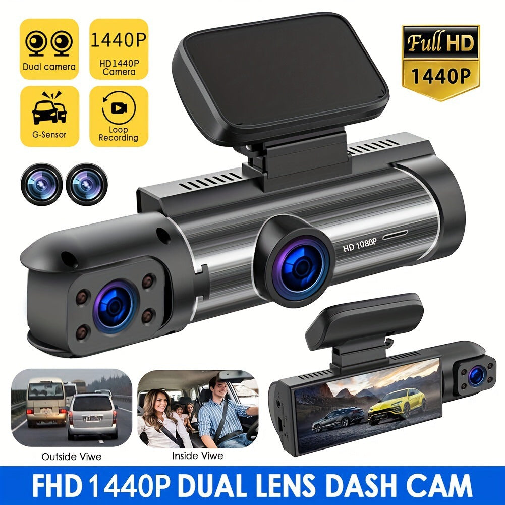 M8 Car Dash Cam Dual Lens Front and Rear Recording Simultaneously High Definition with Mobile Phone Connectivity