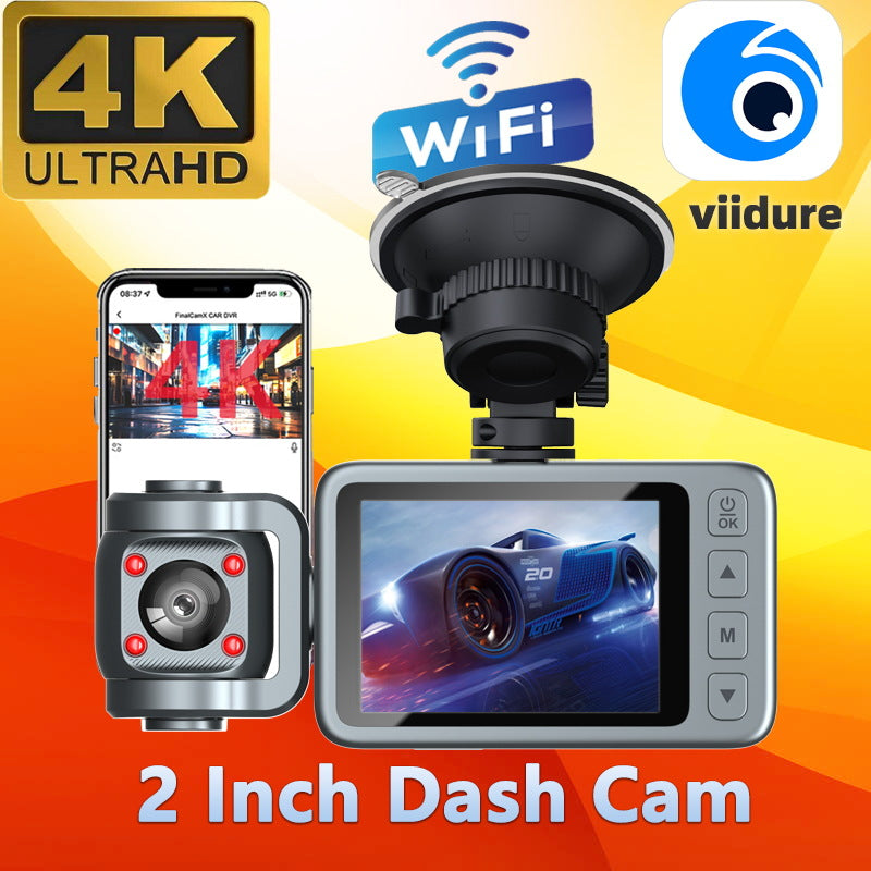 All-smart chip 4K new driving recorder three-lens WIFI interconnection car driving CARDVR camera