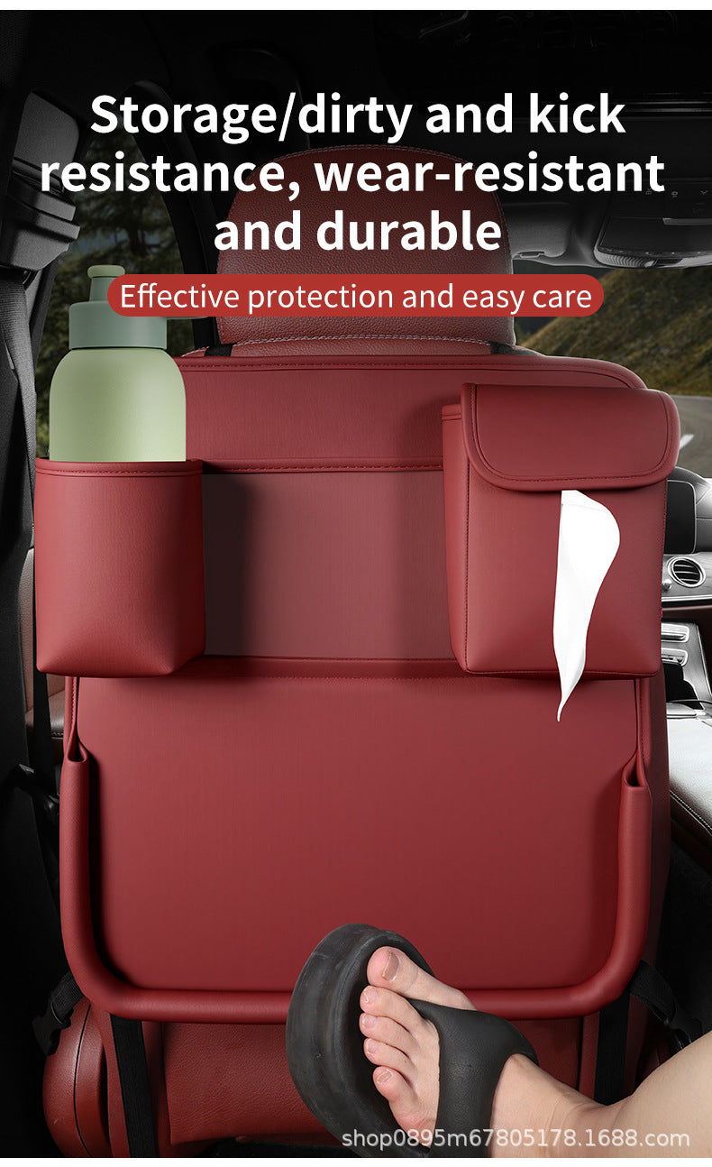 Car-mounted small table, foldable large-capacity multi-functional dining table for rear car seats, suitable for studying, eating, and storing laptops or tablets