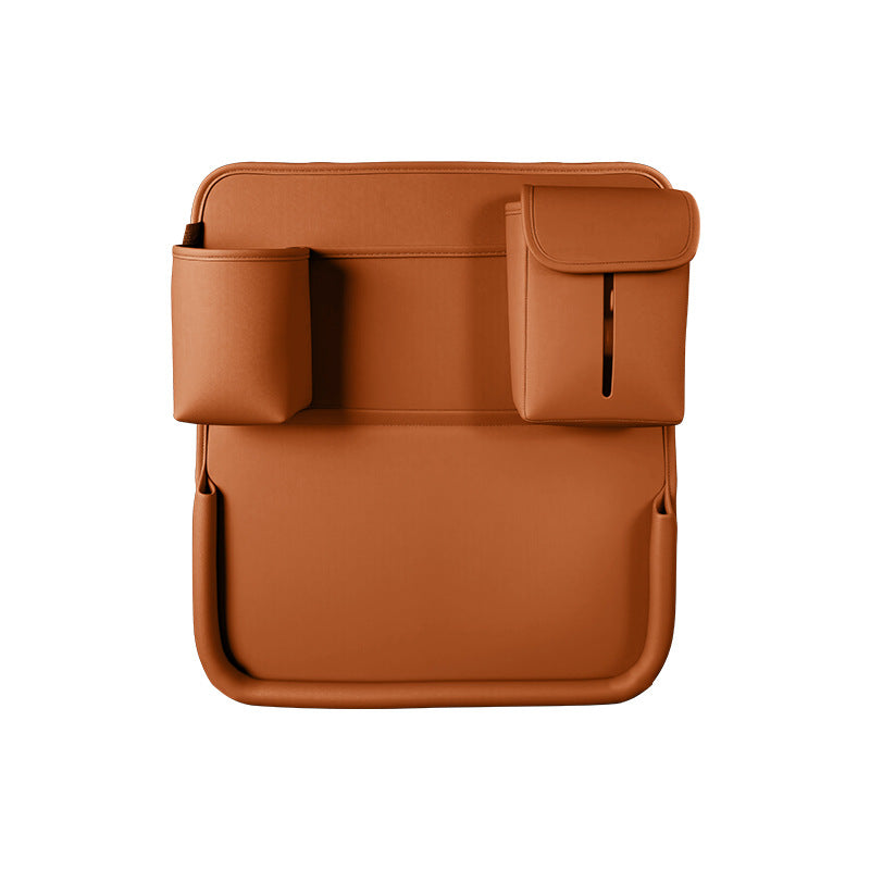 Car-mounted small table, foldable large-capacity multi-functional dining table for rear car seats, suitable for studying, eating, and storing laptops or tablets