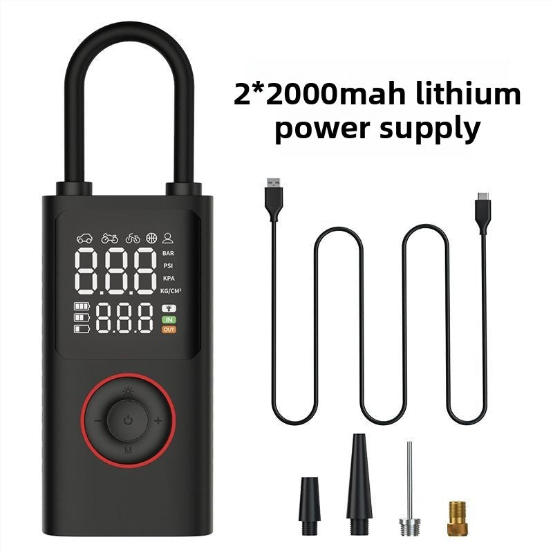 Dual Screen Digital Display Portable Car Air Pump Wireless Charging Digital Display Car Air Pump Power Bank Function