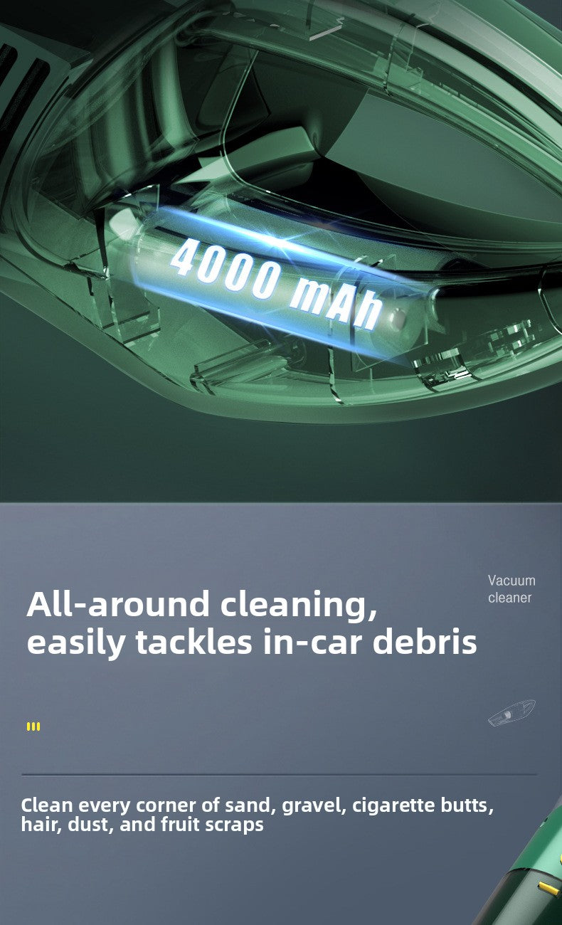 Wireless Car Vacuum Cleaner for Home Use, Small Size, Dual-purpose for Dry and Wet, High Power, Handheld, Strong Suction, In-car Use