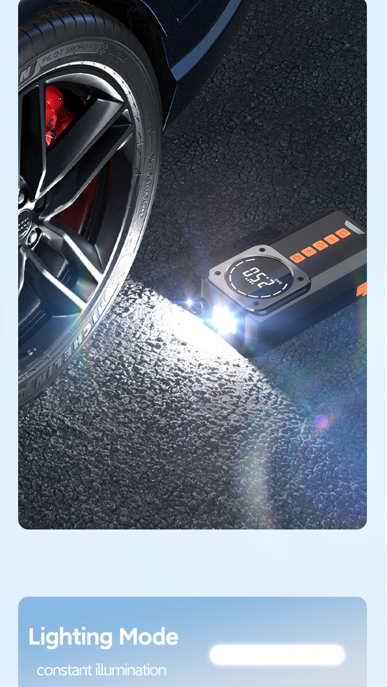 Car Air Pump Emergency Jump Starter Power Bank Integrated Smart Digital Display Car Tire Electric Air Pump