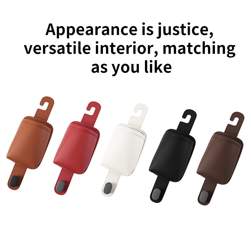 Car Cup Holder Car Seat Back Storage Box Multi-Functional Storage Bag Rear Seat Organizer Hook Trash Can