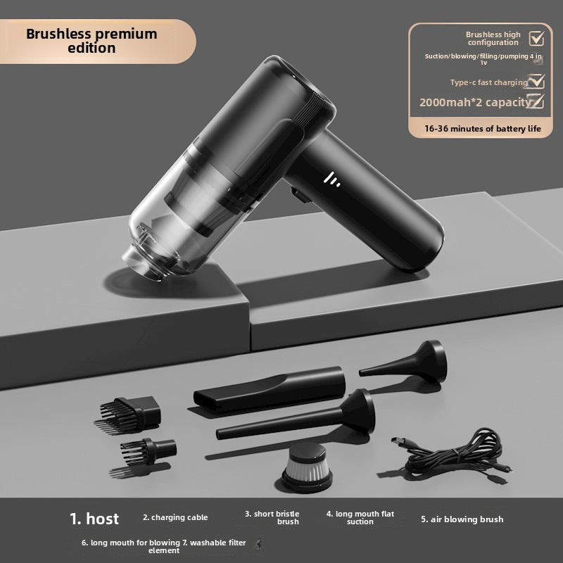 Car Vacuum Cleaner Wireless Charging for Car and Home Use High Suction Power Handheld Mini Car Vacuum Cleaner