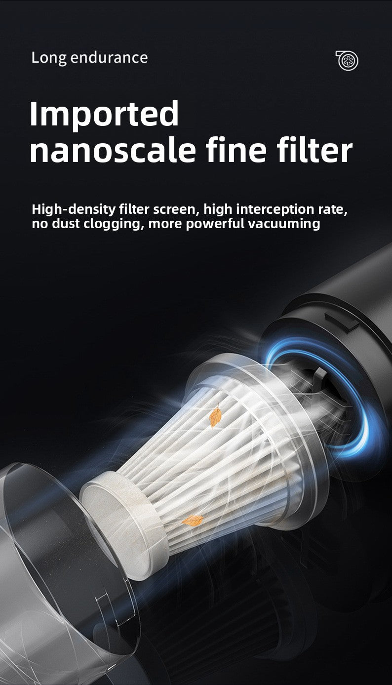 Car Vacuum Cleaner Wireless Charging for Car and Home Use High Suction Power Handheld Car Interior Vacuum Cleaner