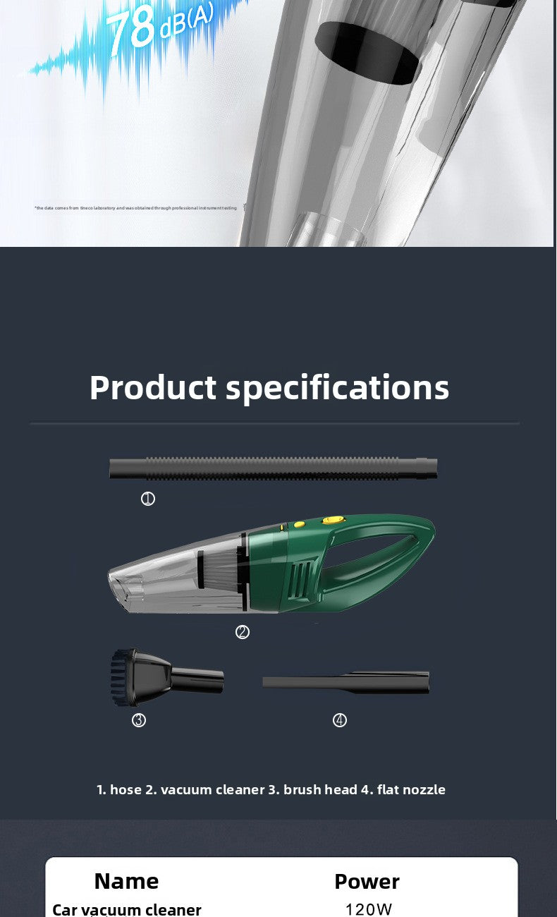 Wireless Car Vacuum Cleaner for Home Use, Small Size, Dual-purpose for Dry and Wet, High Power, Handheld, Strong Suction, In-car Use