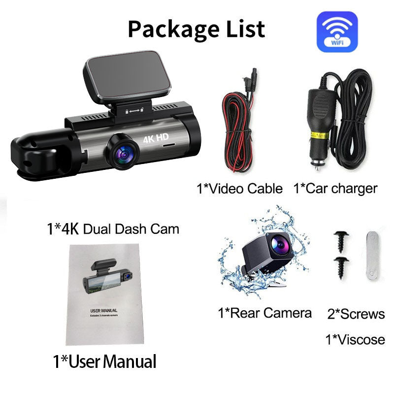 M8 Car Dash Cam Dual Lens Front and Rear Recording Simultaneously High Definition with Mobile Phone Connectivity