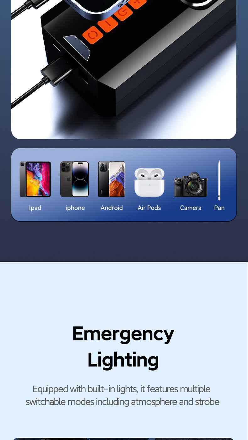 Car Air Pump Emergency Jump Starter Power Bank Integrated Smart Digital Display Car Tire Electric Air Pump