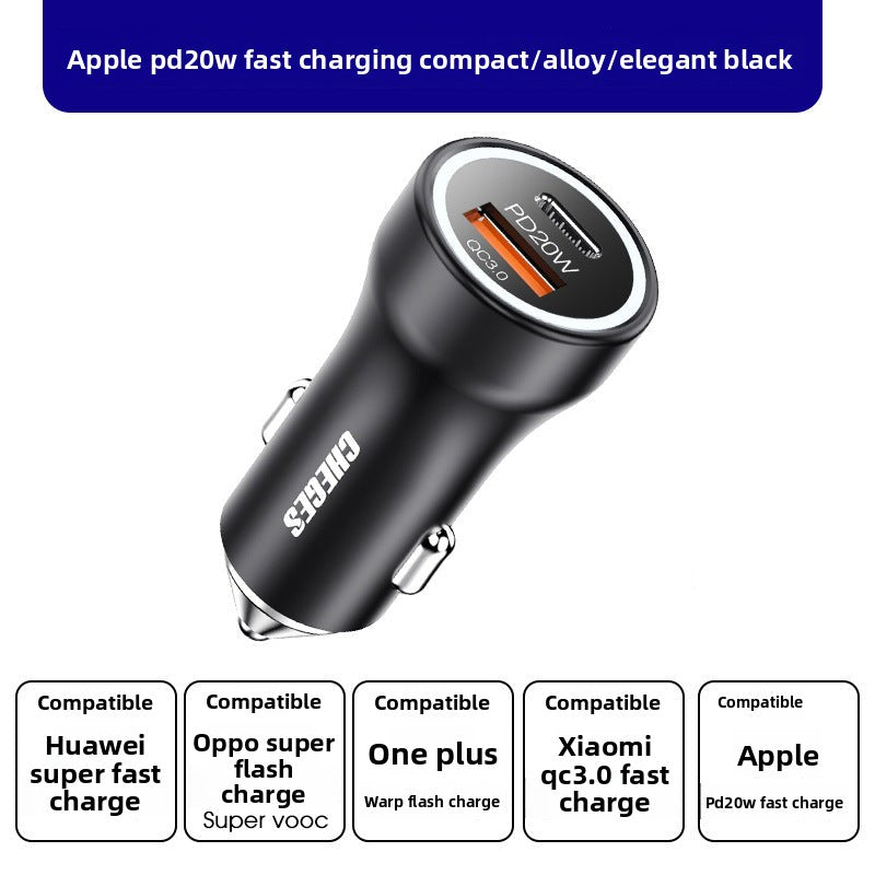 Metal Car Charger Wholesale USB Car Phone Charger PD20W Super fast charge100w Car Charger
