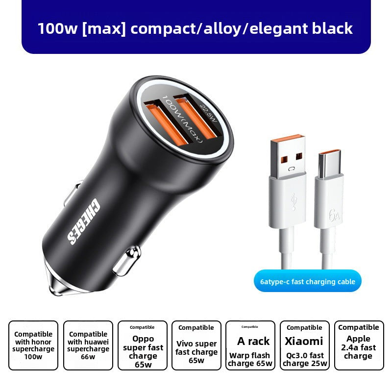 Metal Car Charger Wholesale USB Car Phone Charger PD20W Super fast charge100w Car Charger