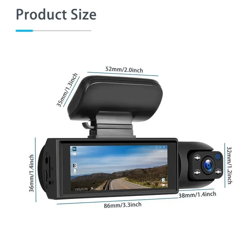 M8 Car Dash Cam Dual Lens Front and Rear Recording Simultaneously High Definition with Mobile Phone Connectivity