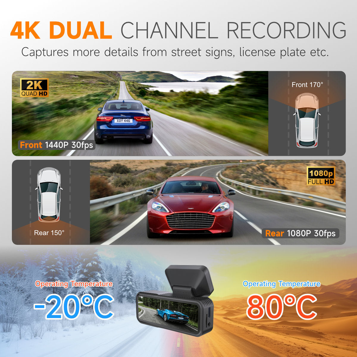 2025 New Driving Recorder Night Vision HD 4k 5Gwifi dash cam